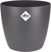 Elho Brussels Rond 18 - Bloempot voor Binnen - 100% Gerecycled Plastic - Ø 18.3 x H 16.8 cm - Antraciet