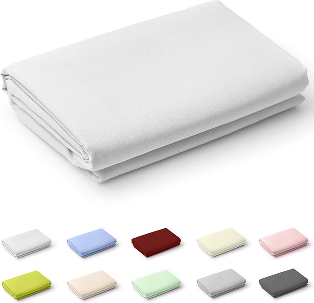 Zavelo Laken Deluxe Wit - 100% Katoen - 2-persoons 200x250 cm - Bovenlaken - Onderlaken - Extra Zware Kwaliteit - Super zacht - Hotelkwaliteit