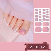 Prachtige Teen NagelStickers/ 1 vel , 22 tips/ Manicure Feet Nail stickers,Nageldecoratie,Nagellak,Plaknagels / Nail stickers Roze metallic
