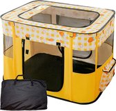 Opvouwbare huisdiertent, draagbare huisdierbox voor puppy Ademend Comfortabele kattentent Kattennest Geschikt voor kat (geel, XL)