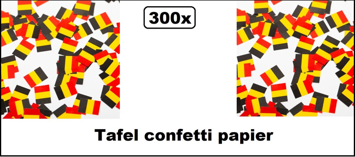 300x Vlaggetjes tafelconfetti Belgie - Papier - EK voetbal Belgium thema feest Party festival evenement