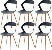 Blonkies Store - Chaises - Lot de 6 Chaises de salle à manger - Chaises 6 pièces - Zwart - Set de 6 - 47 cm x 43 cm x 83 cm