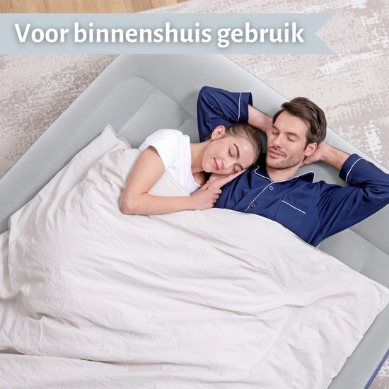 Bestway luchtbed - 2-Persoons - 152 x 203 x 46 cm - Grijs/Blauw - Inclusief pomp - Hoeslaken - Kussen - Kussenbeschermer en Reparatieset van Bestway — afbeelding 5