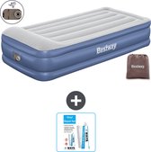 Matelas pneumatique Bestway - 1 Personne - 97 x 191 x 46 cm - Grijs/ Blauw - Pompe incluse - Kit de réparation