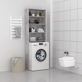 LBB Wasmachine ombouw - Kast - Opbouwmeubel - Badkamermeubel - Verhoger - Wasmachine meubel - Opbergkast - Hout - Betongrijs