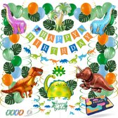 Fissaly 87 Pièces Ensemble de Décoration de Jungle Dinosaure - Décoration d'Anniversaire Dino & Safari - Fête à Thème pour Enfants