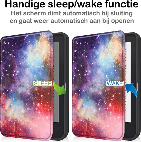 Hoesje Geschikt voor Kobo Clara 2E Hoesje Luxe Bescherm Case Met Screenprotector - Hoes Geschikt voor Kobo Clara 2E Hoes Book Cover - Galaxy van Hoesje  — afbeelding 3