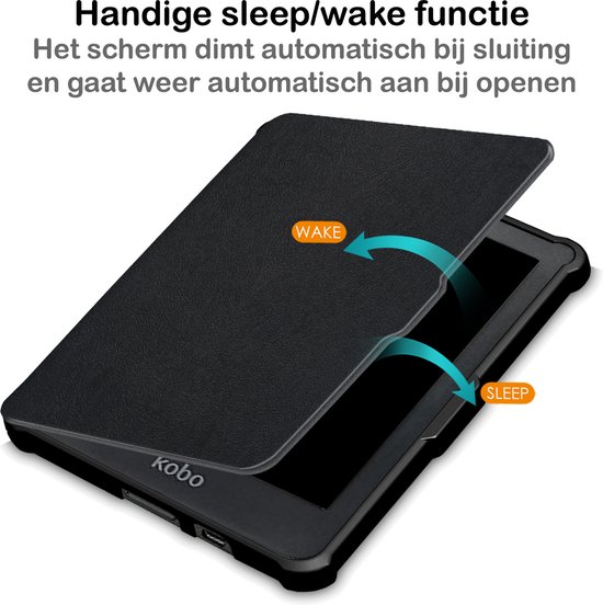 Hoesje Geschikt voor Kobo Clara HD Hoesje Luxe Bescherm Case Met Screenprotector - Hoes Geschikt voor Kobo Clara HD Hoes Book Cover - Zwart van Hoesje  — afbeelding 3