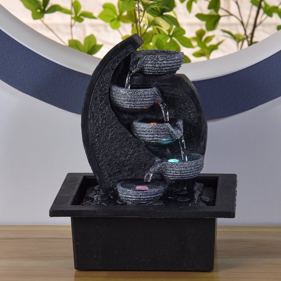 Fontein cascade V2 26 cm hoog - Relax - fontein - interieur - fontein voor binnen - relaxeer - zen - waterornament - cadeau - geschenk - verjaardag - kerst - nieuwjaar - origineel - lente - zomer - lentecollectie - zomercollectie - afkoeling - koelte