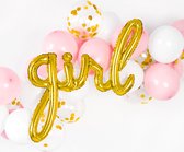 PARTYDECO - Aluminium goudkleurige girl ballon - Decoratie > Ballonnen
