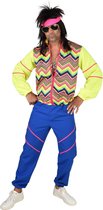 Magic By Freddy's - Jaren 80 & 90 Kostuum - Super 80s Cool Dance Dude - Man - Blauw, Geel - XXL - Carnavalskleding - Verkleedkleding