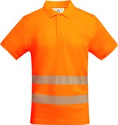 Technisch hoog zichtbaar / High Visability polo shirt met korte mouwen Oranje model Atrio maat XL
