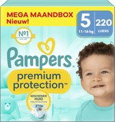 Pampers - Protection Premium - Taille 5 - Mega Boîte Mensuelle - 220 couches - 11/16 KG