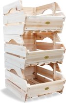617 Universele Stapelkist Massief Hout Set Van 3 - Habau Wooden crates