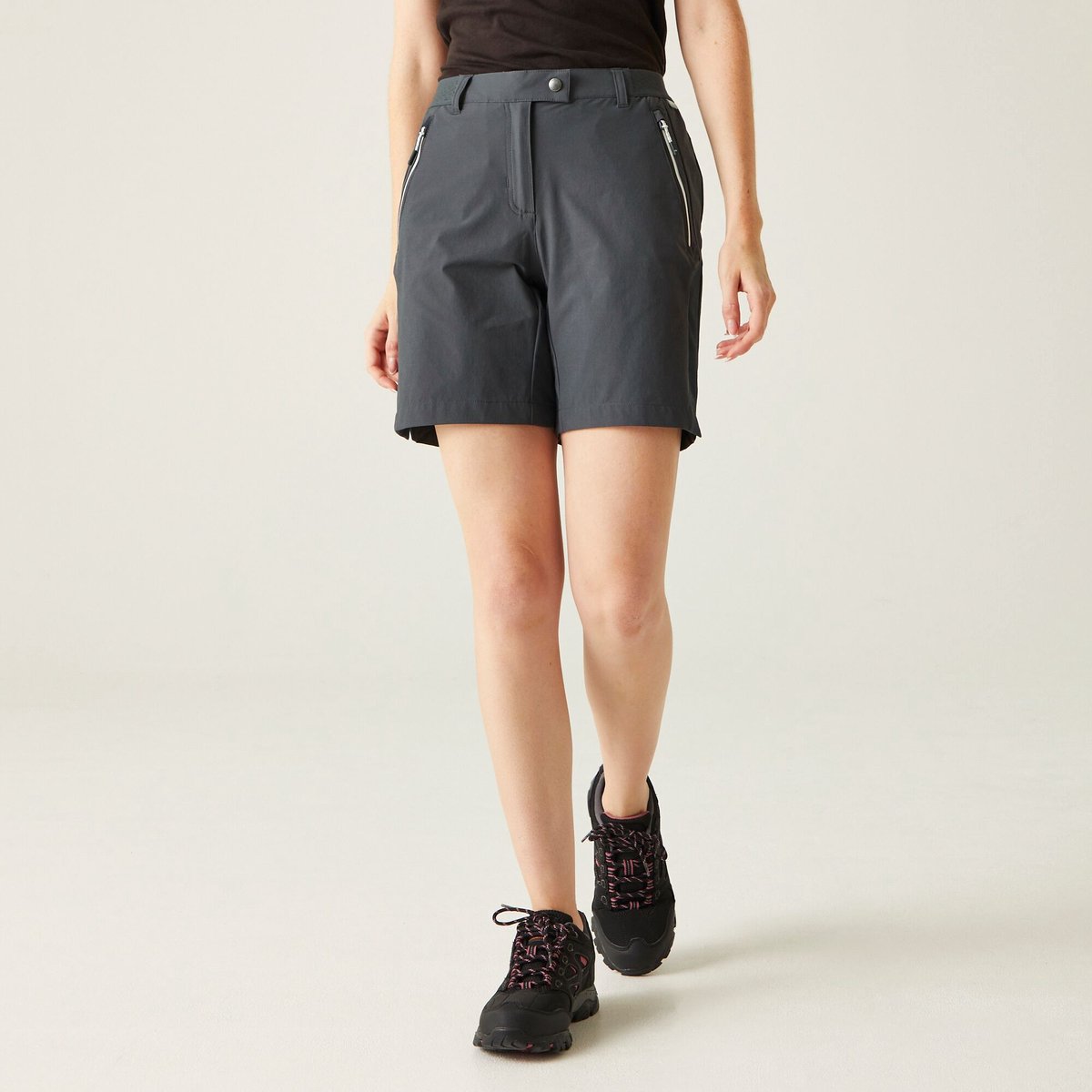 Short Dames Lichtgewicht Ademend Grijs