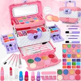 Make up Koffer Meisjes - Kinder Speelkoffer met Inhoud - Make upset voor Kinderen - Roze met Paars 54 delige - Voor jouw Prinsesje