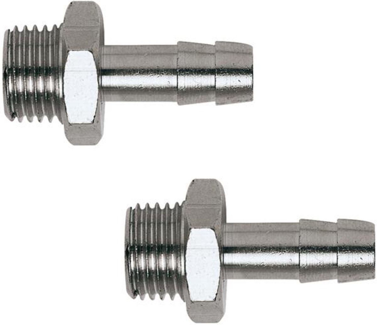 CriKo slangpilaar voor compressor - 1/4" buitendraad x Ø 8 mm slangpilaar - 2 stuks
