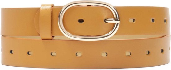 Brown belt with oval buckle