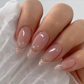 Press On Nails - Faux Ongles - Nude - Cercueil - Manucure - Coller les Ongles - Faux ongles Nail Art - Auto-adhésif