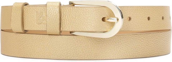 Tasteful gold belt with rounded buckle