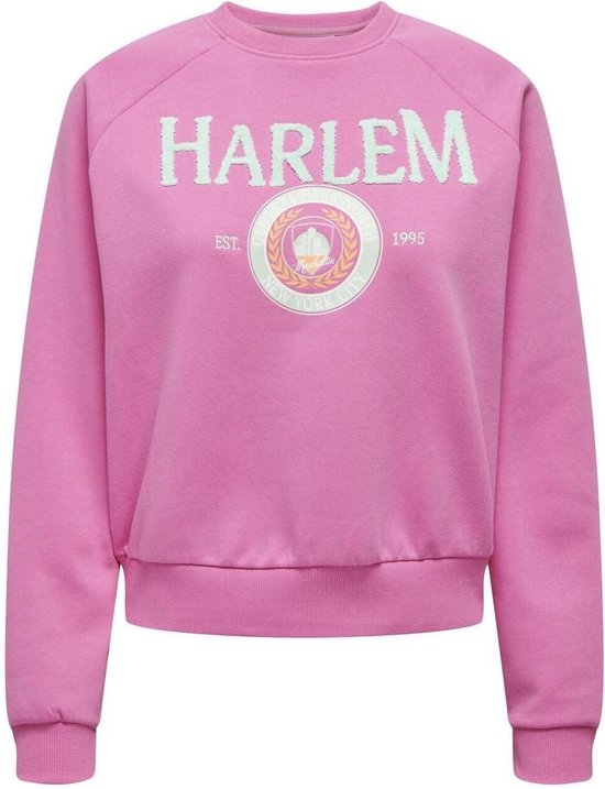 Only Trui Onlgoldie L/s Nyc O-neck Box Swt 15317023 Strawberry Moon/harlem Dames Maat - M