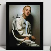 Autographe encadré Eminem – 15 x 10 cm dans un cadre Zwart Classique – Signature imprimée – The Slim Shady – Marshall Bruce Mathers III – Lose Yourself