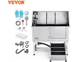 Professioneel Luxe Hondenbad – Afvoer Kit – Warm & Koud Water Slangen - Afvoerleiding – Rechtshandig – Hondentrimmer - RVS