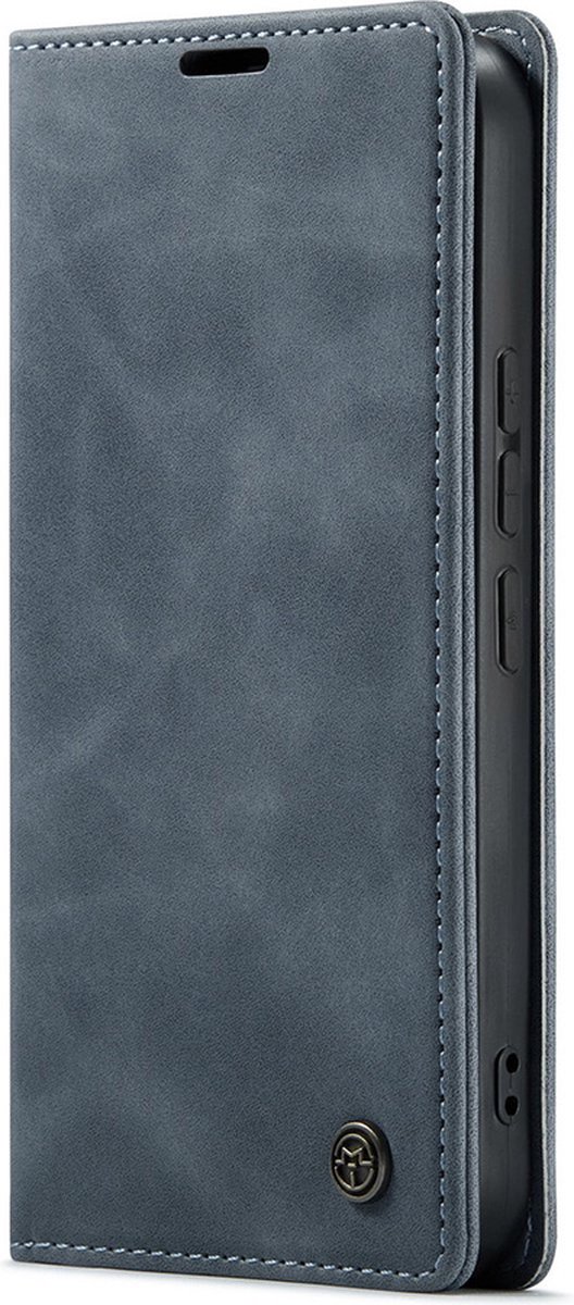 CaseMania Bookcase hoesje geschikt voor Samsung Galaxy S23 FE - Effen Grijs - Kunstleer