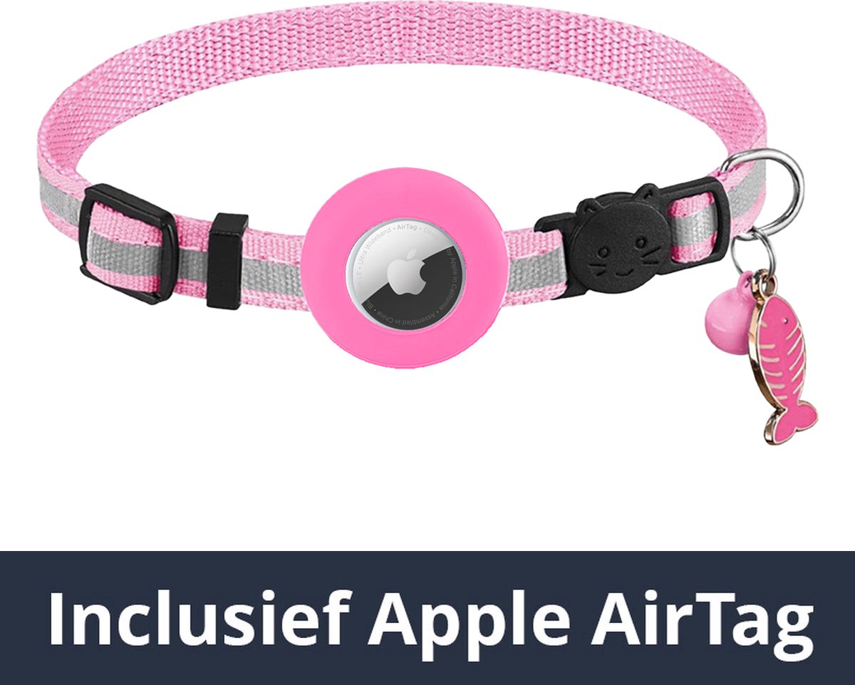 AirTag halsband kat - Reflecterende Kattenhalsband met Veiligheidssluiting - Inclusief Apple AirTag - AirTag Solutions