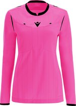 Macron Stephanie Scheidsrechtersshirt Lange Mouw Dames - Fluo Roze / Zwart | Maat: XL