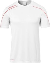 Uhlsport Stream 22 Shirt Korte Mouw Heren - Wit / Rood | Maat: 3XL