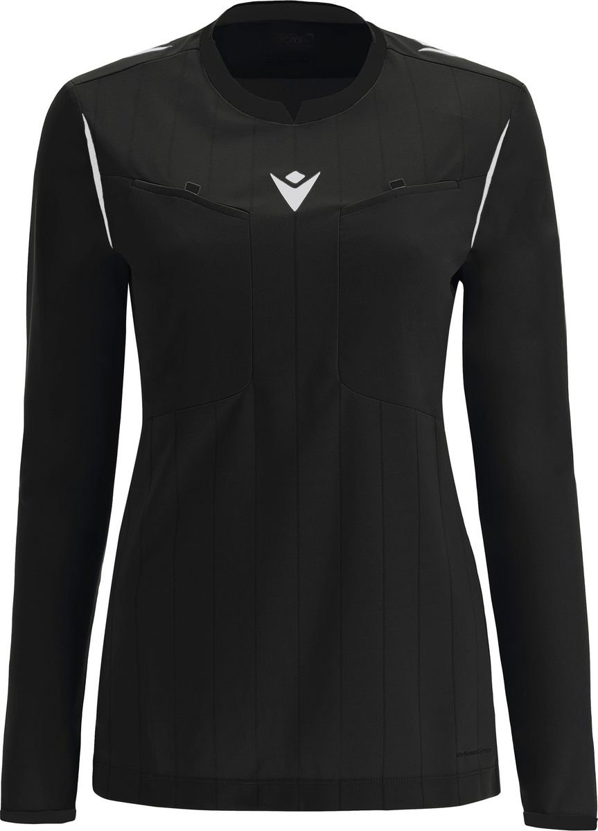 Macron Stephanie Scheidsrechtersshirt Lange Mouw Dames - Zwart / Wit | Maat: S