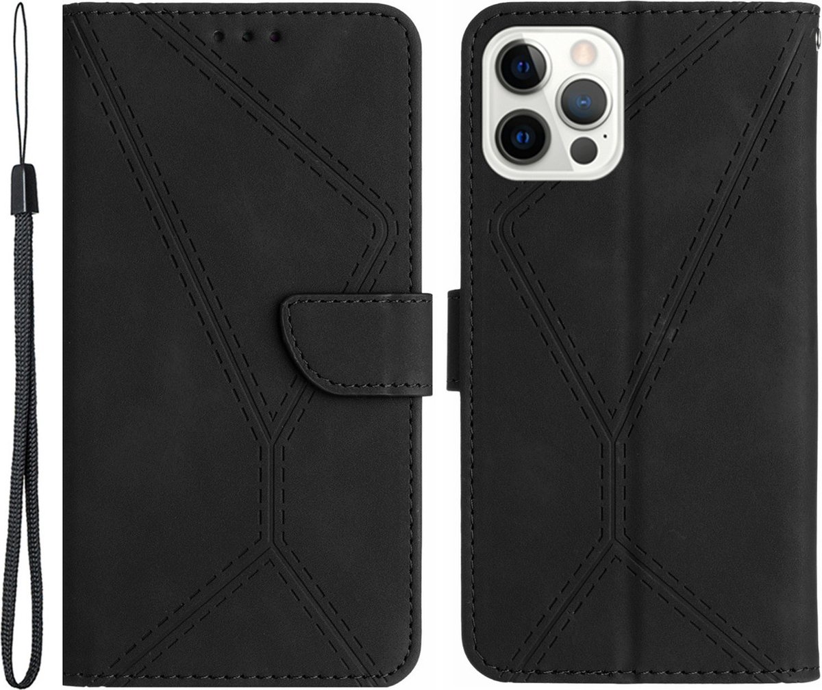 Cityhoesje-iPhone 15 Pro hoesje - Leather- Book case