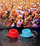 Festival Dop: veilige en kleurrijke drankafdichting voor festivalganger - 2 stuks - rood & blauw