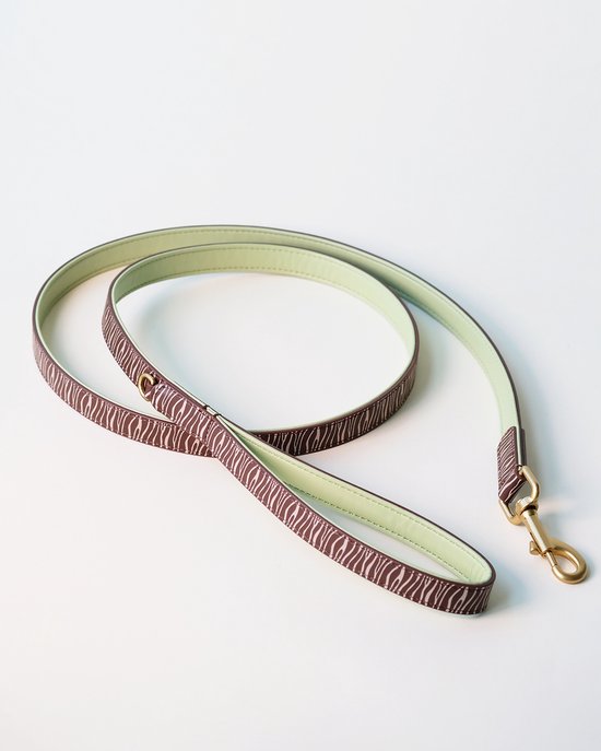 Foto: Wiggled hondenriem vegan leer maat s lengte 1 50 meter breedte 1 5 cm trendy en hip bijpassende halsband mogelijk klein en middelgrote hond zebra print