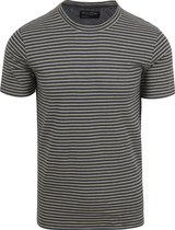 Marc O'Polo - T-Shirt Linnen Streep Blauw - Heren - Maat M - Regular-fit
