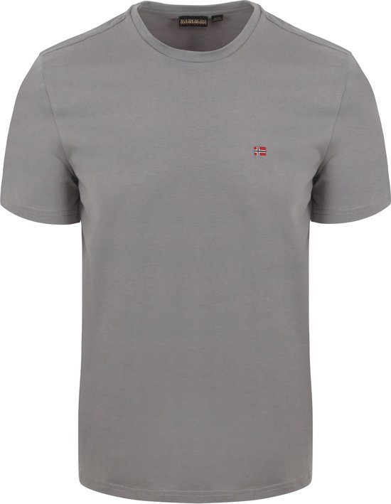 Napapijri - Salis T-shirt Mid Grijs - Heren - Maat XXL - Regular-fit