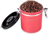 koffieblik 1500 ml in 10 kleuren met doseerlepel Hoogte: 15cm koffieblik Roestvrijstalen koffiecontainer, Kleur:rot