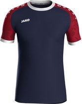 Jako Iconic Shirt Korte Mouw Kinderen - Navy / Chilirood | Maat: 116