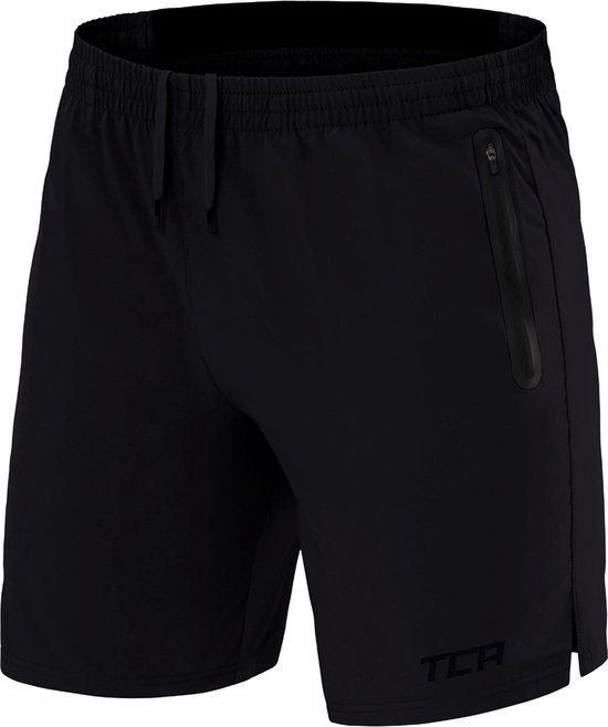 TCA Garçons Elite Tech Shorts d'entraînement de course à pied léger avec poches zippées - Zwart, 8-10 ans