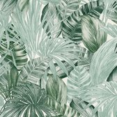 Natuur behang Profhome 368201-GU vliesbehang licht gestructureerd in jungle stijl glanzend groen wit 5,33 m2