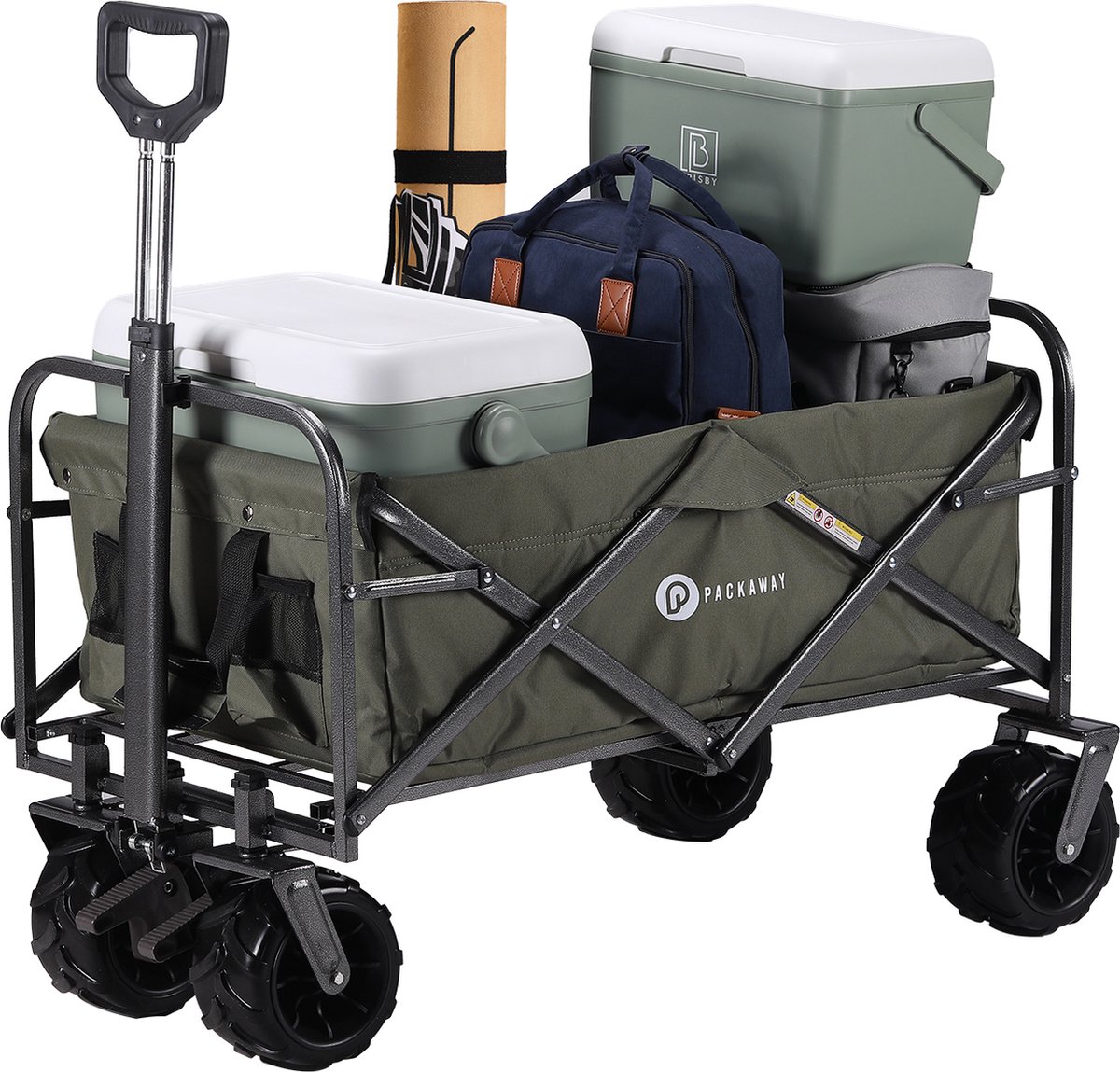 Packaway XL Opvouwbare Bolderkar Heavy Duty van Wasbaar Polyester tot 80KG – 98 x 45 cm – Groen