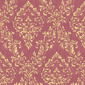 Papier peint baroque Profhome 306596-GU papier peint textile texturé dans le style baroque rouge or brillant 5,33 m2
