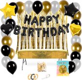 Festivz Zwart & Gouden Happy Birthday Set - Zwart & Goud –- Decoratie – Feestversiering – Black & Gold - Verjaardag - Birthday - Feest