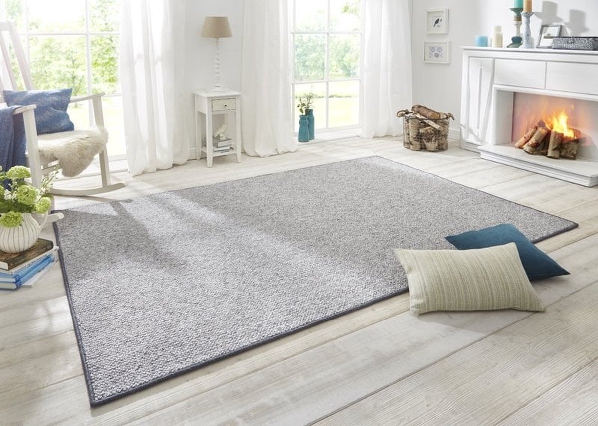 Flycarpets Tufted Vloerkleed - Wollen Look - Grijs - 100x140 cm