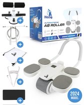 Hozie® Buikspierwiel - Ab Roller - Ab wheel - Fitness - Buikspieren - Training - Incl. Accessoires - Wit