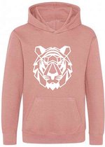 Be Friends Hoodie - Tijger - Kinderen - Roos - Maat 5-6 jaar