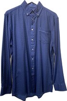 GCM heren overhemd blouse lange mouwen blauw print 5002 maat XXL bol