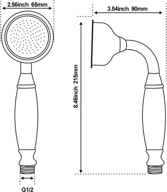 Pommeau de douche à main classique en Messing, salle de bains, téléphone traditionnel , Pommeaux de douche à main en or poli