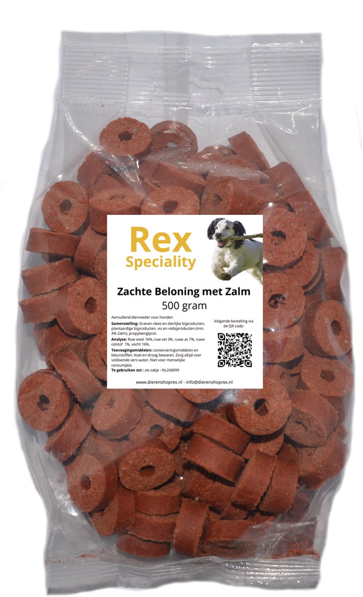 Rex Speciality Zachte beloning hond met Zalm 500 gram